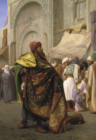 {{ product_title }} Fine Art Print | {{ product_vendor }} Jakero77 Jean Leon Gerome - Carpet Merchant of Cairo (1869) Signed - 17"x22" Fine Art Print Art Print  Jakero77