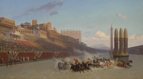 {{ product_title }} Fine Art Print | {{ product_vendor }} Jakero77 Jean Leon Gerome - Chariot Races (1876) Signed - 17" x 22" Fine Art Print Art Print  Jakero77