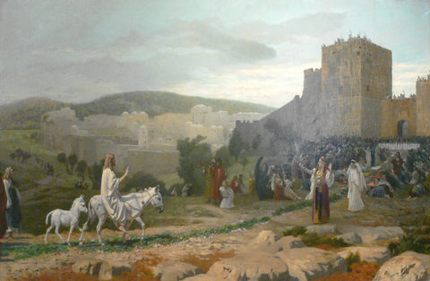 {{ product_title }} Fine Art Print | {{ product_vendor }} Jakero77 Jean Leon Gerome - Christ Enters Jerusalem (1897) - 17" x 22" Fine Art Print Art Print  Jakero77