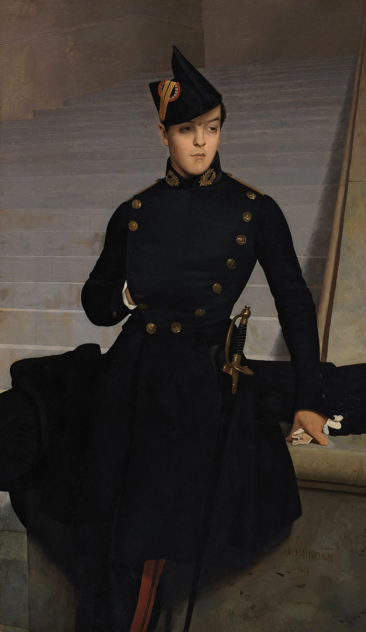 {{ product_title }} Fine Art Print | {{ product_vendor }} Jakero77 Jean Leon Gerome - Claude Armand Gerome Portrait (1848) Signed - 17" x 22" Print Art Print  Jakero77