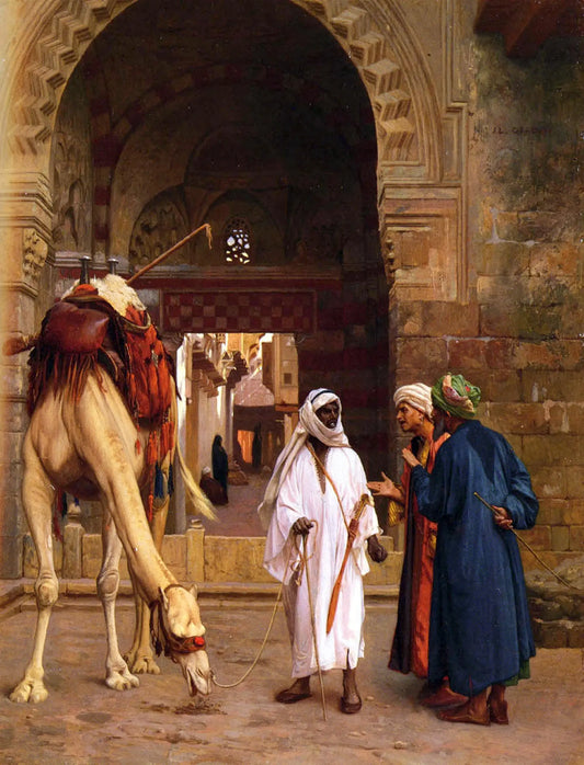 {{ product_title }} Fine Art Print | {{ product_vendor }} Jakero77 Jean Leon Gerome - Dispute Amongst Arabs (Signed) - 17" x 22" Fine Art Print Art Print  Jakero77