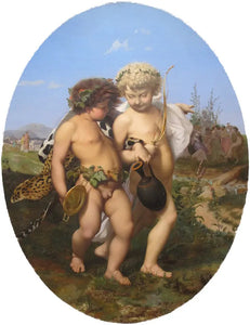 {{ product_title }} Fine Art Print | {{ product_vendor }} Jakero77 Jean Leon Gerome - Drunken Bacchus and Cupid - 17" x 22" Fine Art Print Art Print  Jakero77