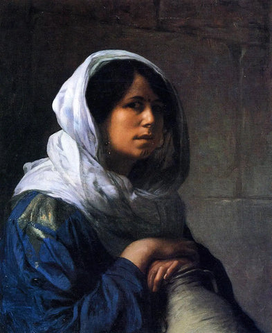 {{ product_title }} Fine Art Print | {{ product_vendor }} Jakero77 Jean Leon Gerome - Egyptian Water Carrier (1882) Signed - 17" x 22" Fine Art Print Art Print  Jakero77