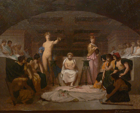 {{ product_title }} Fine Art Print | {{ product_vendor }} Jakero77 Jean Leon Gerome - Funeral Wake (1845-55) Signed - 17" x 22" Fine Art Print Art Print  Jakero77