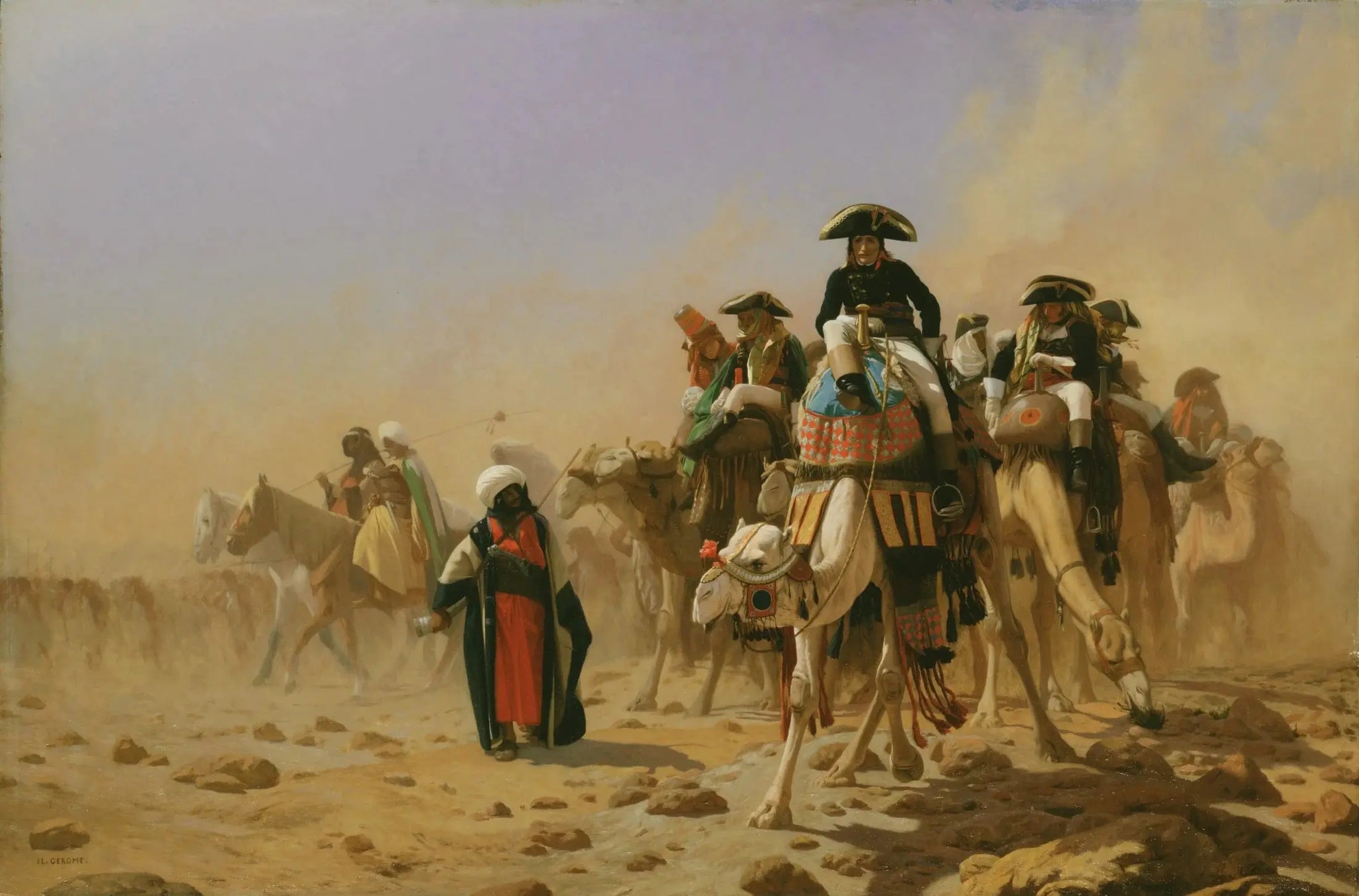 {{ product_title }} Fine Art Print | {{ product_vendor }} Jakero77 Jean Leon Gerome - General Bonaparte & Military Egypt (1863) Signed - 17"x22" Print Art Print  Jakero77