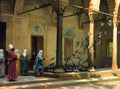 {{ product_title }} Fine Art Print | {{ product_vendor }} Jakero77 Jean Leon Gerome - Harem Women Feeding Pigeons in Courtyard (1894) Signed - 17"x22" Fine Art Print Art Print  Jakero77