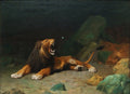 {{ product_title }} Fine Art Print | {{ product_vendor }} Jakero77 Jean Leon Gerome - Lion Snapping at a Butterfly (1889) - 17" x 22" Fine Art Print Art Print  Jakero77
