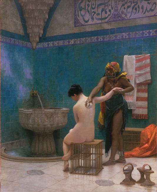{{ product_title }} Fine Art Print | {{ product_vendor }} Jakero77 Jean Leon Gerome - Moorish Bath (1885) Nude Women Signed - 17" x 22" Fine Art Print Art Print  Jakero77