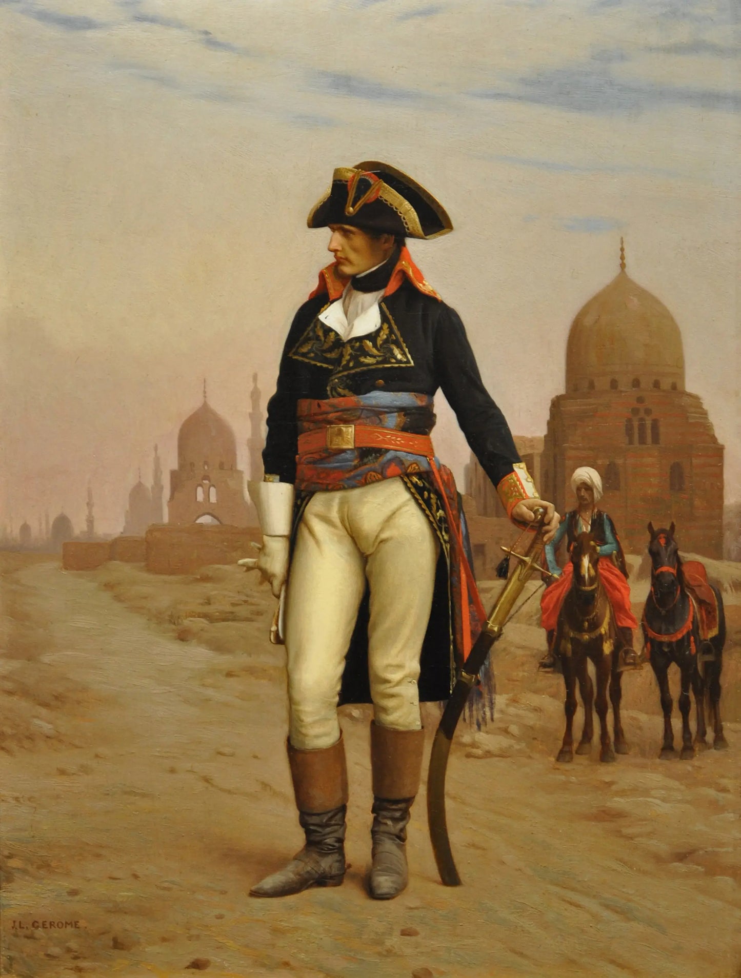 {{ product_title }} Fine Art Print | {{ product_vendor }} Jakero77 Jean Leon Gerome - Napoleon Bonaparte in Egypt (1868) Signed - 17" x 22" Art Print Art Print  Jakero77