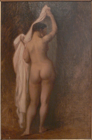 {{ product_title }} Fine Art Print | {{ product_vendor }} Jakero77 Jean Leon Gerome - Nyssia Nude From Behind (Study) 1859 - 17"x22" Fine Art Print Art Print  Jakero77