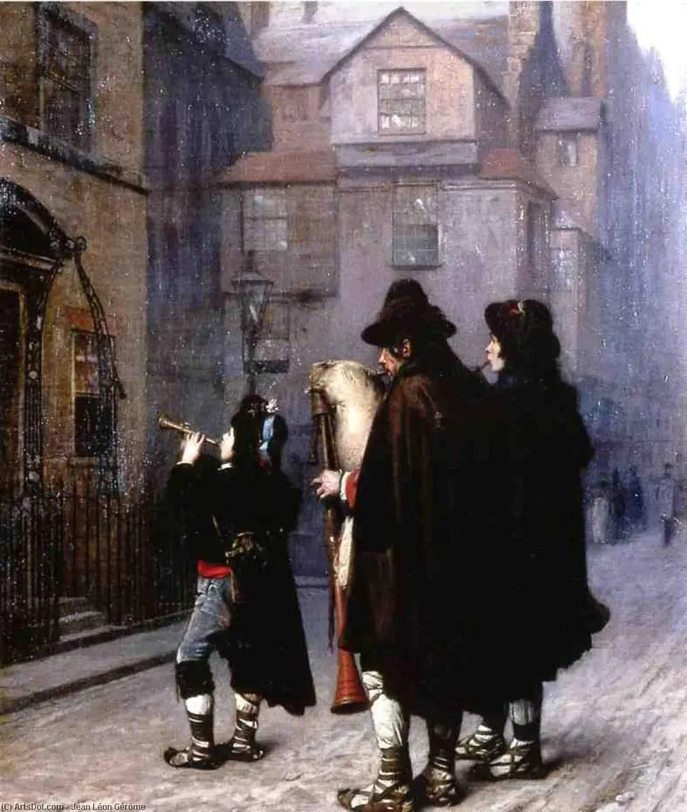 {{ product_title }} Fine Art Print | {{ product_vendor }} Jakero77 Jean Leon Gerome - Pifferari in London (1870) Music - 17" x 22" Fine Art Print Art Print  Jakero77