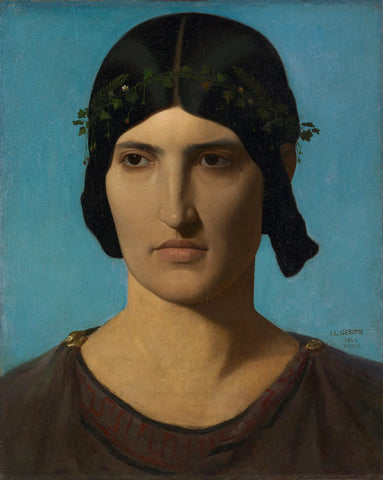 {{ product_title }} Fine Art Print | {{ product_vendor }} Jakero77 Jean Leon Gerome - Portrait of Italian Woman Roma (1844) Signed - 17" x 22" Print Art Print  Jakero77