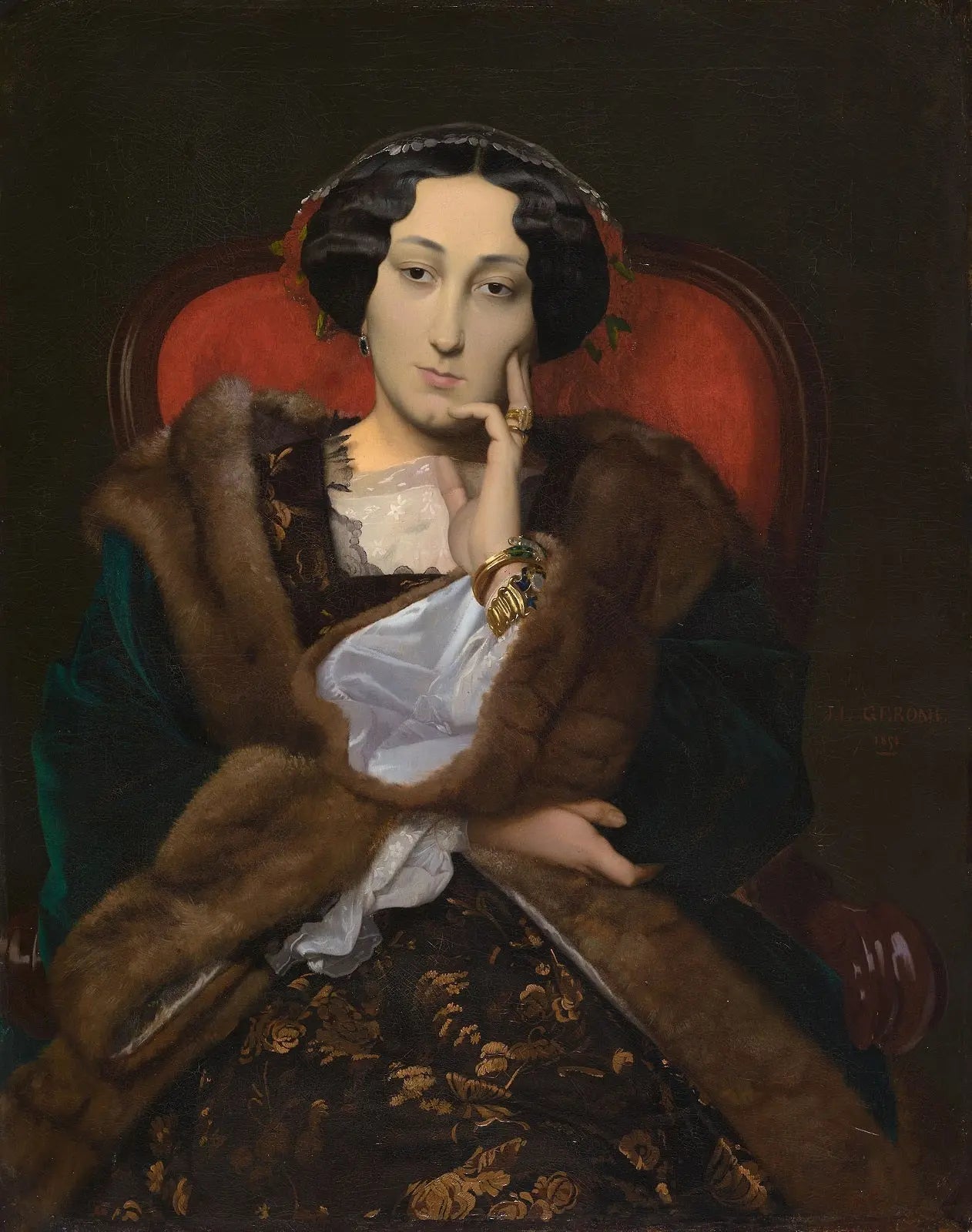 {{ product_title }} Fine Art Print | {{ product_vendor }} Jakero77 Jean Leon Gerome - Portrait of a Lady (1851) Signed - 17" x 22" Fine Art Print Art Print  Jakero77