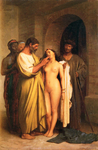 {{ product_title }} Fine Art Print | {{ product_vendor }} Jakero77 Jean Leon Gerome - Purchase of a Slave (Signed) - 17" x 22" Fine Art Print Art Print  Jakero77