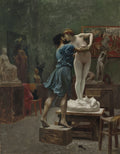 {{ product_title }} Fine Art Print | {{ product_vendor }} Jakero77 Jean Leon Gerome - Pygmalion and Galatea Kiss (1890) Signed - 17" x 22" Art Print Art Print  Jakero77
