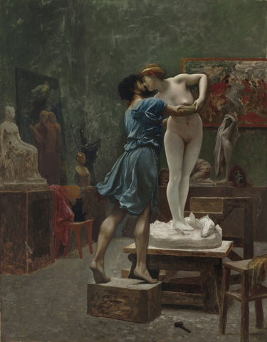 {{ product_title }} Fine Art Print | {{ product_vendor }} Jakero77 Jean Leon Gerome - Pygmalion and Galatea Kiss (1890) Signed - 17" x 22" Art Print Art Print  Jakero77