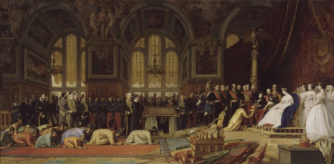 {{ product_title }} Fine Art Print | {{ product_vendor }} Jakero77 Jean Leon Gerome - Reception Siamese Ambassadors Napoleon III Palace Signed (1861) - 17"x22" Fine Art Print Art Print  Jakero77