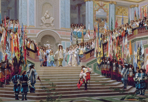 {{ product_title }} Fine Art Print | {{ product_vendor }} Jakero77 Jean Leon Gerome - Reception of La Grand Conde at Versailles (1878) Signed - 17"x22" Fine Art Print Art Print  Jakero77
