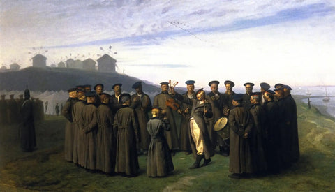 {{ product_title }} Fine Art Print | {{ product_vendor }} Jakero77 Jean Leon Gerome - Recreation in a Russian Camp Signed - 17" x 22" Fine Art Print Art Print  Jakero77