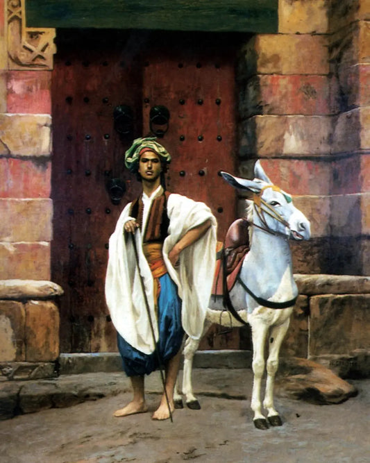 {{ product_title }} Fine Art Print | {{ product_vendor }} Jakero77 Jean Leon Gerome - Sais and His Donkey (Signed) - 17" x 22" Fine Art Print Art Print  Jakero77