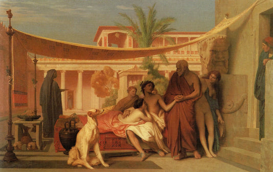 {{ product_title }} Fine Art Print | {{ product_vendor }} Jakero77 Jean Leon Gerome - Socrates Seeking Alcibiades in the House of Aspasia - 17"x22" Fine Art Print Art Print  Jakero77