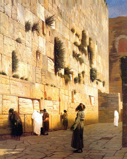 {{ product_title }} Fine Art Print | {{ product_vendor }} Jakero77 Jean Leon Gerome - Solomon's Wall, Jerusalem (Signed) - 17" x 22" Fine Art Print Art Print  Jakero77