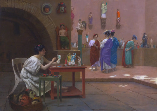 {{ product_title }} Fine Art Print | {{ product_vendor }} Jakero77 Jean Leon Gerome - Tanagra Workshop (1893) Signed - 17" x 22" Fine Art Print Art Print  Jakero77