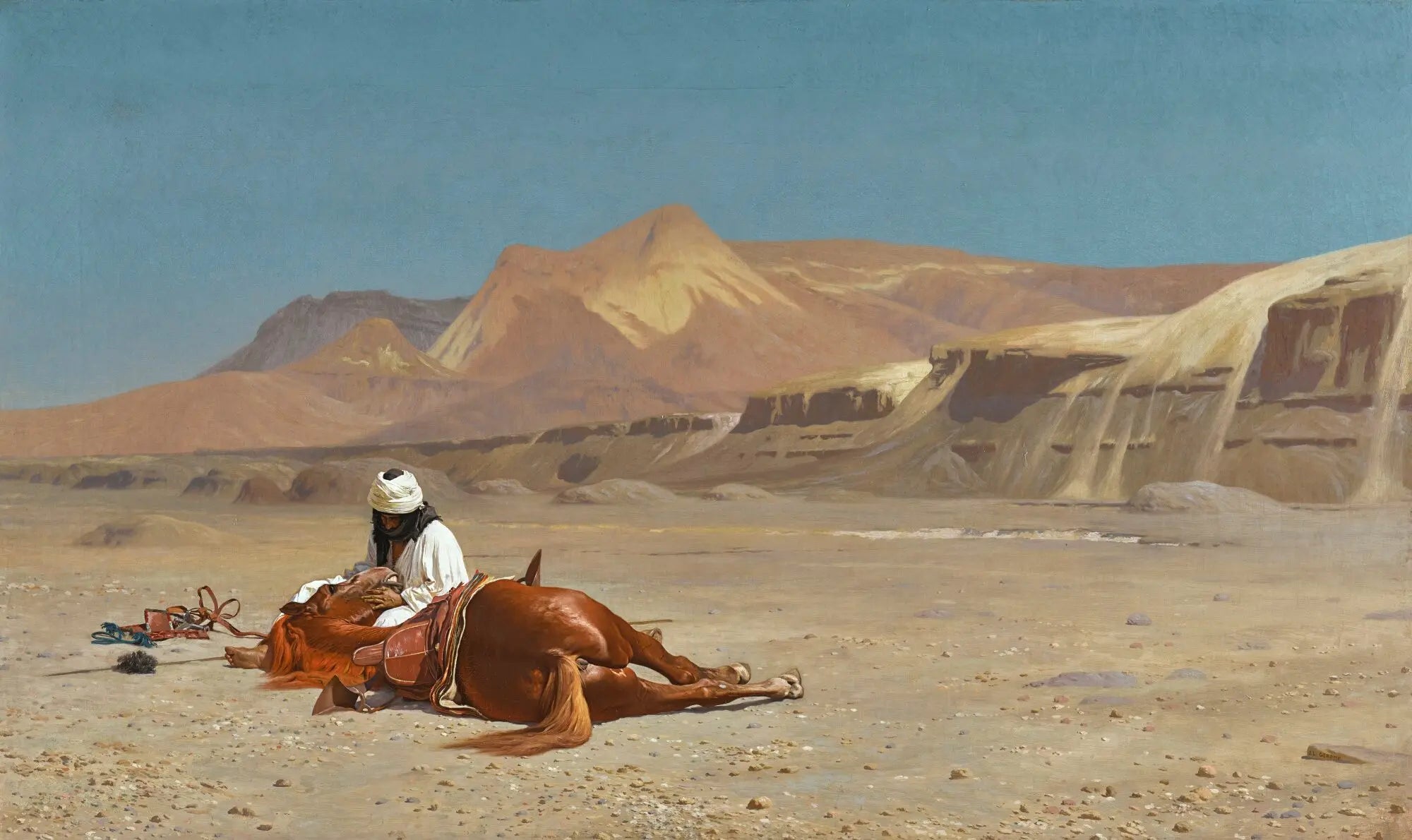{{ product_title }} Fine Art Print | {{ product_vendor }} Jakero77 Jean Leon Gerome - The Arab and his Steed (1872) Signed - 17" x 22" Fine Art Print Art Print  Jakero77