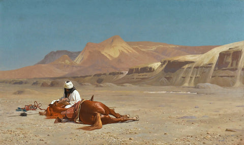 {{ product_title }} Fine Art Print | {{ product_vendor }} Jakero77 Jean Leon Gerome - The Arab and his Steed (1872) Signed - 17" x 22" Fine Art Print Art Print  Jakero77