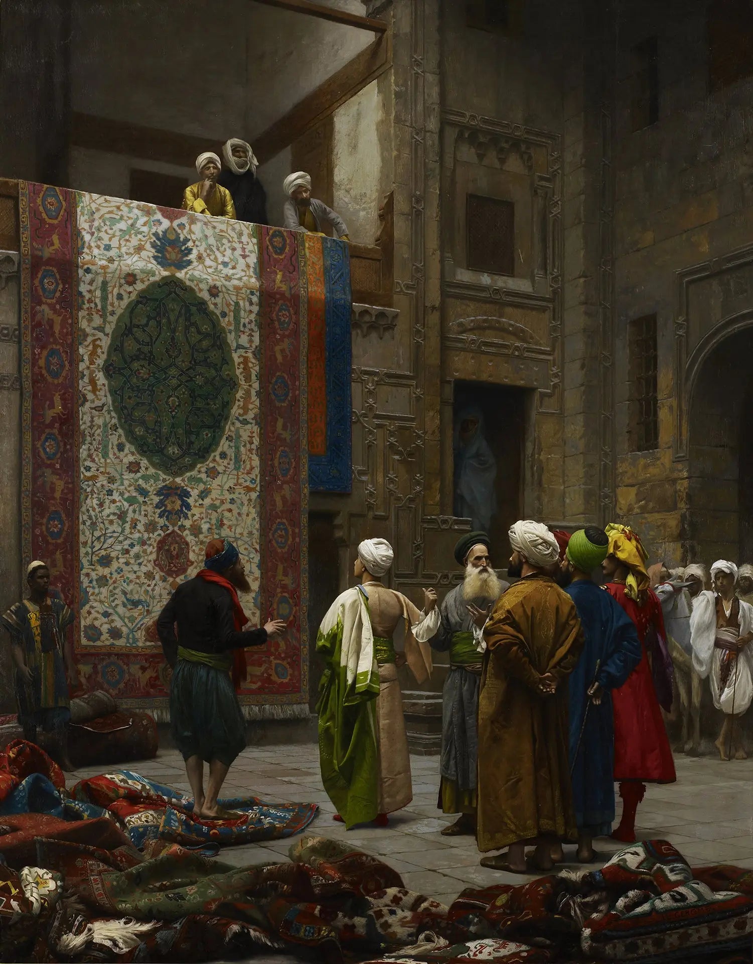 {{ product_title }} Fine Art Print | {{ product_vendor }} Jakero77 Jean Leon Gerome - The Carpet Merchant (1887) Signed - 17" x 22" Fine Art Print Art Print  Jakero77