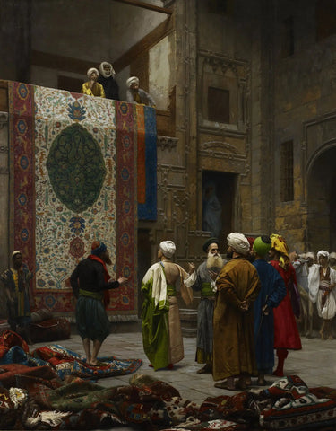 {{ product_title }} Fine Art Print | {{ product_vendor }} Jakero77 Jean Leon Gerome - The Carpet Merchant (1887) Signed - 17" x 22" Fine Art Print Art Print  Jakero77