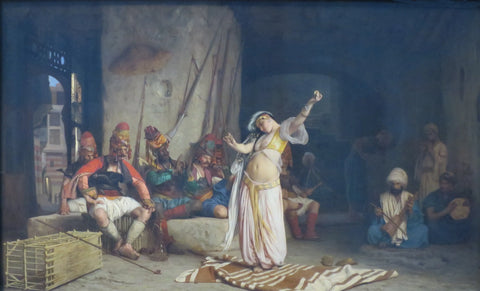 {{ product_title }} Fine Art Print | {{ product_vendor }} Jakero77 Jean Leon Gerome - The Dance of the Almeh (1863) Signed - 17" x 22" Fine Art Print Art Print  Jakero77