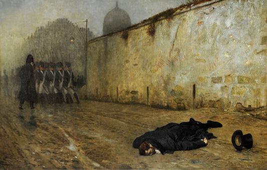 {{ product_title }} Fine Art Print | {{ product_vendor }} Jakero77 Jean Leon Gerome - The Execution of Marshal Ney (1868) Signed - 17"x22" Art Print Art Print  Jakero77