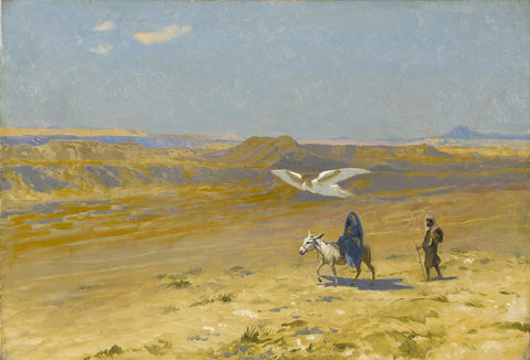 {{ product_title }} Fine Art Print | {{ product_vendor }} Jakero77 Jean Leon Gerome - The Flight into Egypt - 17" x 22" Fine Art Print Art Print  Jakero77