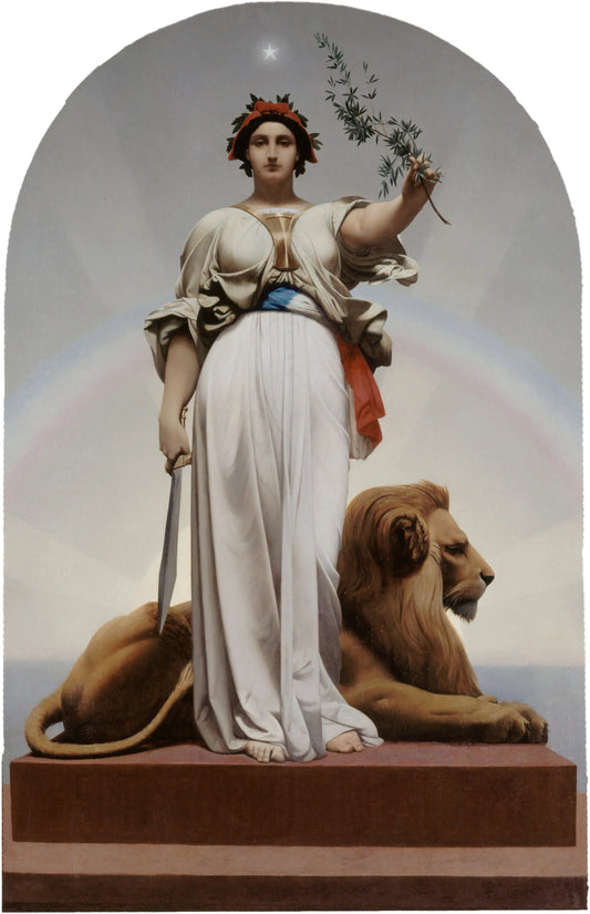 {{ product_title }} Fine Art Print | {{ product_vendor }} Jakero77 Jean Leon Gerome - The Republic (1848-49) Allegory - 17" x 22" Fine Art Print Art Print  Jakero77