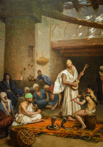 {{ product_title }} Fine Art Print | {{ product_vendor }} Jakero77 Jean Leon Gerome - The Snake Charmer (Signed) - 17" x 22" Fine Art Print Art Print  Jakero77