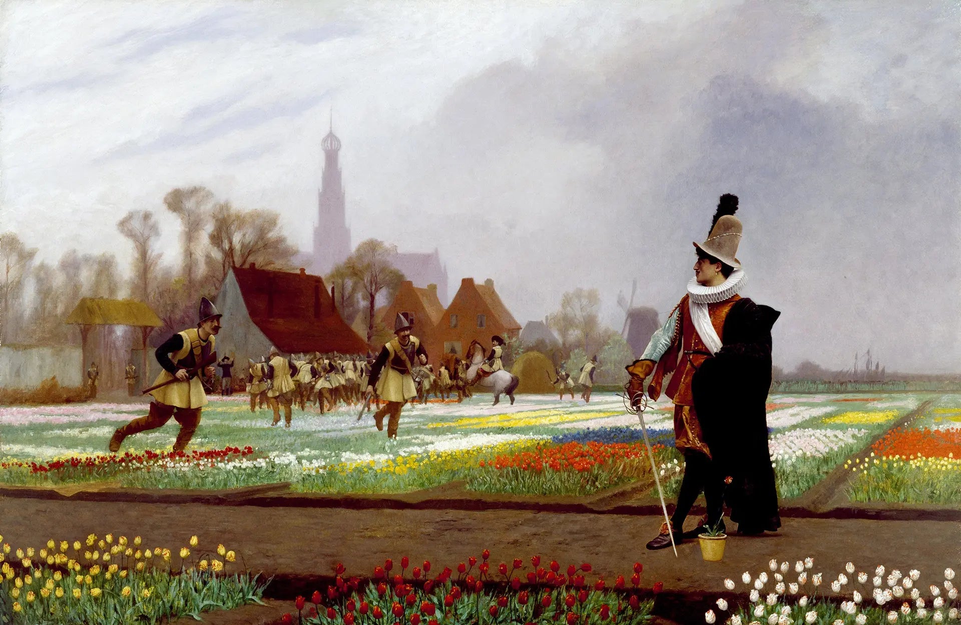 {{ product_title }} Fine Art Print | {{ product_vendor }} Jakero77 Jean Leon Gerome - The Tulip Folly (1882) Tulipomania Allegory - 17" x 22" Print Art Print  Jakero77