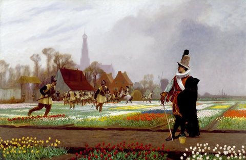 {{ product_title }} Fine Art Print | {{ product_vendor }} Jakero77 Jean Leon Gerome - The Tulip Folly (1882) Tulipomania Allegory - 17" x 22" Print Art Print  Jakero77