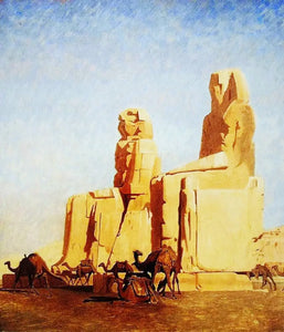 {{ product_title }} Fine Art Print | {{ product_vendor }} Jakero77 Jean Leon Gerome - Thebes Colosseums, Memnon & Sesostris (study) (1856) - 17"x22" Fine Art Print Art Print  Jakero77