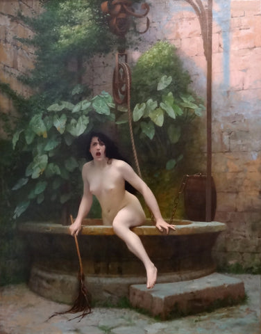 {{ product_title }} Fine Art Print | {{ product_vendor }} Jakero77 Jean Leon Gerome - Truth Coming Out of Her Well (1896) Signed - 17" x 22" Print Art Print  Jakero77