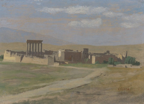 {{ product_title }} Fine Art Print | {{ product_vendor }} Jakero77 Jean Leon Gerome - View of Baalbek (Signed) - 17" x 22" Fine Art Print Art Print  Jakero77