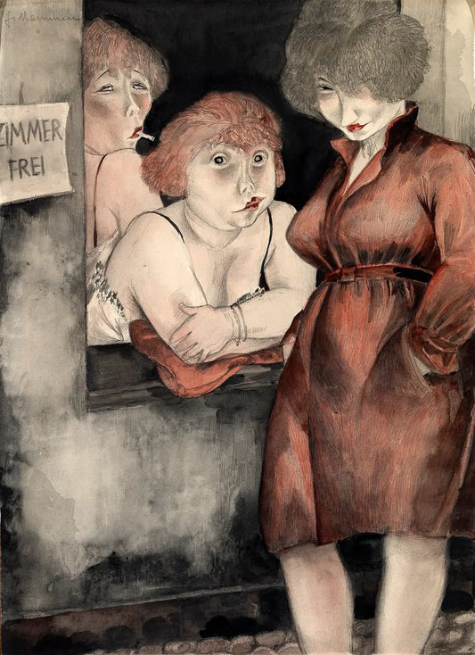 {{ product_title }} Fine Art Print | {{ product_vendor }} Jakero77 Jeanne Mammen - Bruderstrasse, Free Room (1930) Signed - 17" x 22" Fine Art Print Art Print  Jakero77