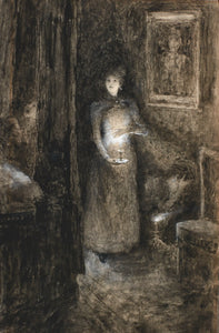 {{ product_title }} Fine Art Print | {{ product_vendor }} Jakero77 John Butler Yeats - A Haunted Chamber (circa 1890s) - 17" x 22" Fine Art Print Art Print  Jakero77