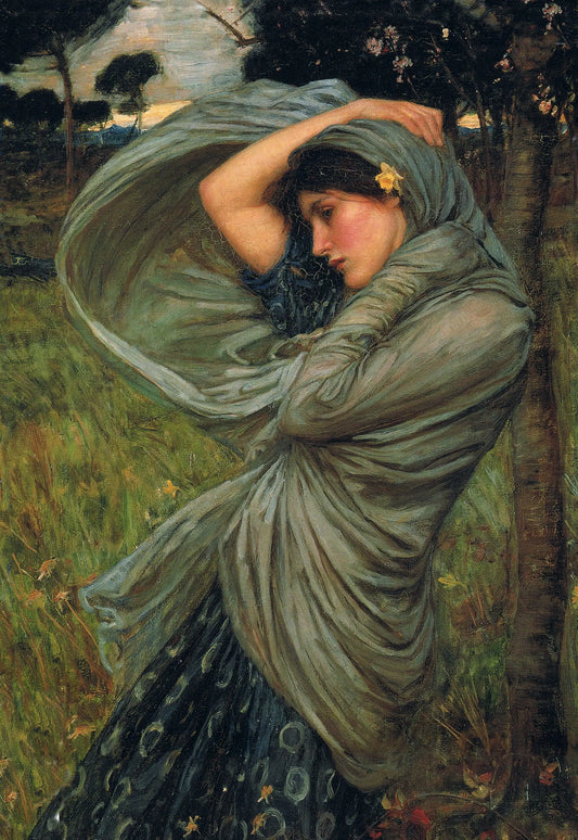 {{ product_title }} Fine Art Print | {{ product_vendor }} Jakero77 John William Waterhouse - Boreas (1903) Green Dress - 17" x 22" Fine Art Print Art Print  Jakero77