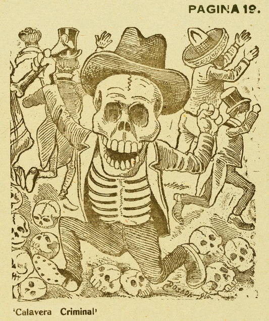 {{ product_title }} Fine Art Print | {{ product_vendor }} Jakero77 Jose Guadalupe Posada - Criminal Calavera Terrifying People (1943) - 17"x22" Print Art Print  Jakero77