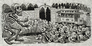 {{ product_title }} Fine Art Print | {{ product_vendor }} Jakero77 José Guadalupe Posada - Grand Electric Skull (1910) - 17" x 22" Fine Art Print Art Print  Jakero77