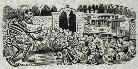 {{ product_title }} Fine Art Print | {{ product_vendor }} Jakero77 José Guadalupe Posada - Grand Electric Skull (1910) - 17" x 22" Fine Art Print Art Print  Jakero77