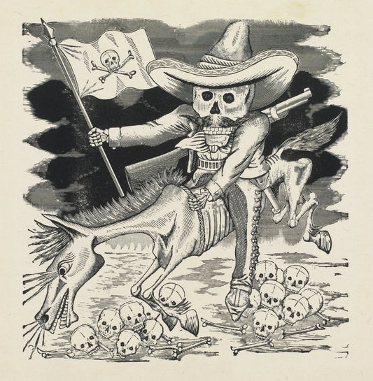 {{ product_title }} Fine Art Print | {{ product_vendor }} Jakero77 Jose Guadalupe Posada - La Gran Calavera de Emiliano Zapata (1911) - 17"x22" Print Art Print  Jakero77