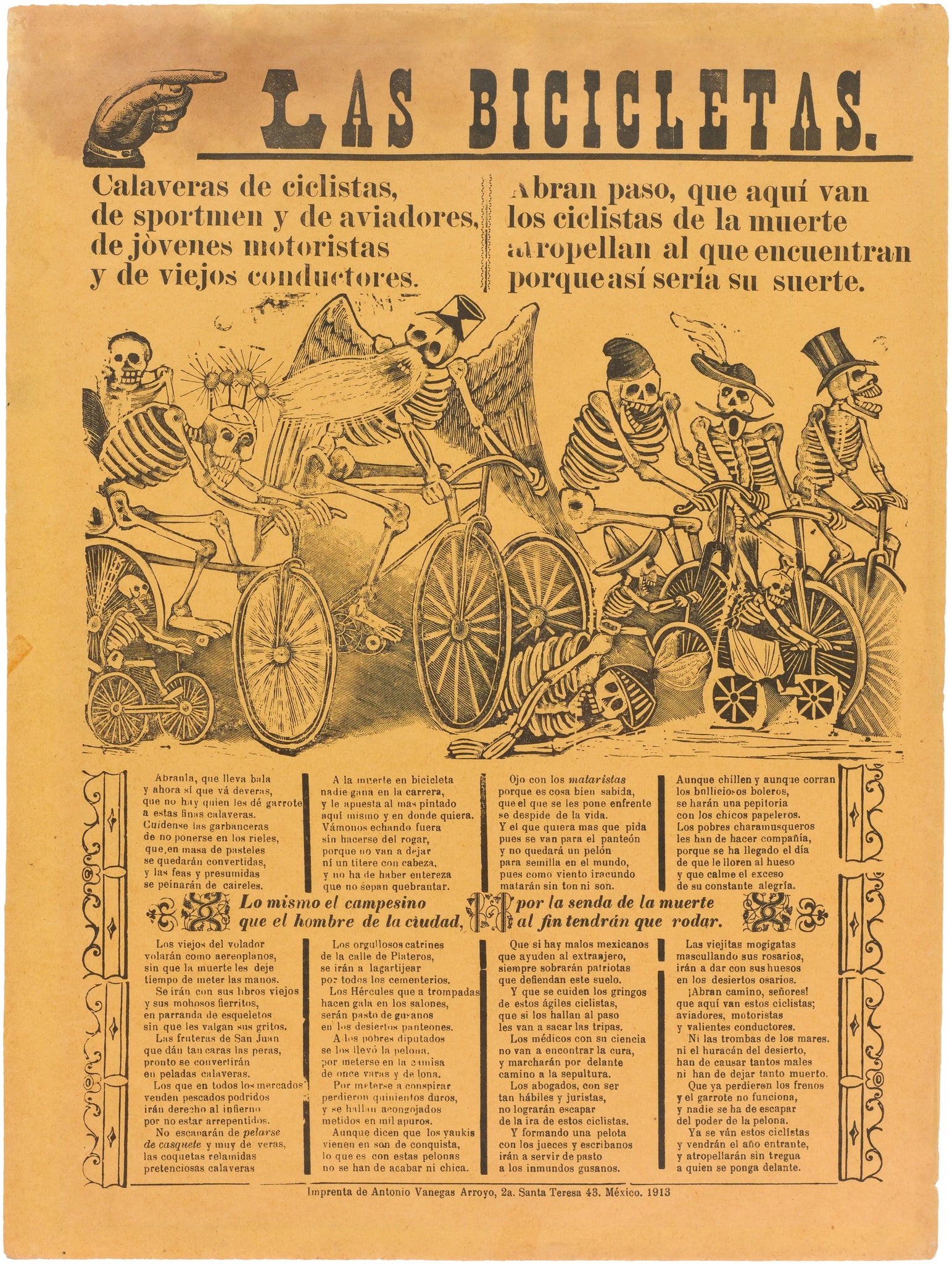 {{ product_title }} Fine Art Print | {{ product_vendor }} Jakero77 Jose Guadalupe Posada - Las Bicicletas (1913) - 17" x 22" Fine Art Print Art Print  Jakero77