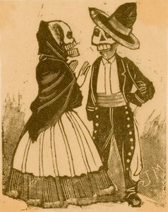 {{ product_title }} Fine Art Print | {{ product_vendor }} Jakero77 Jose Guadalupe Posada - Male & Female Skeletons Talking (1900s) - 17"x22" Print Art Print  Jakero77
